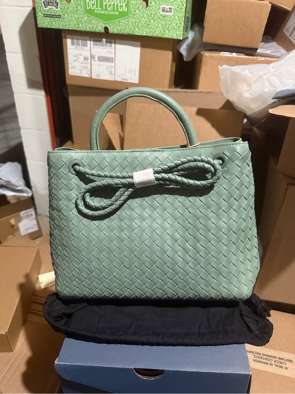 Quince Romy Handwoven Satchel color - sage
